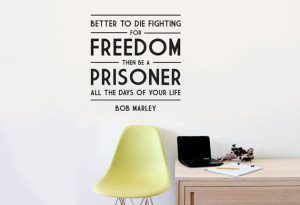 Bob Marley 'Fighting for Freedom' Quote Wall Sticker