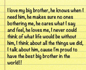 Love My Big Brother Quotes Tumblr I Love My Brother Quotes