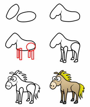 How to draw a cartoon horse step-3