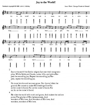 Guitar Tab Sheet Music for Joy to the World