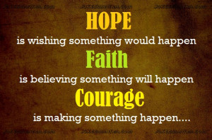 Sharing a great quotes on Hope, Faith and Courage to share with your ...