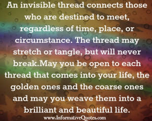 An invisible thread connects those who are destined to meet
