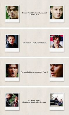 gifset] Winchester brothers and quotes (part 5) #SPN #Dean #Sam