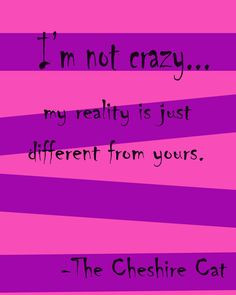 Alice in Wonderland Inspried Cheshire Cat quote Digital Download Print ...