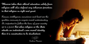 Whoever takes their ethical education solely from religion will also ...