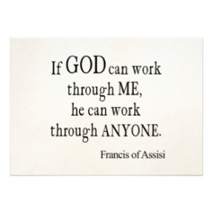 Vintage St. Francis of Assisi God Religious Quote Announcement