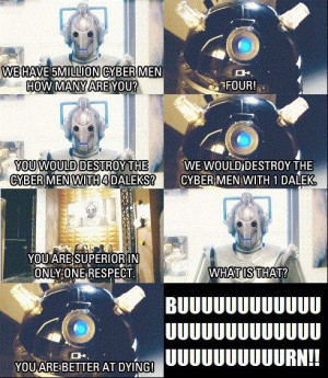 The feud between the Cybermen and Daleks