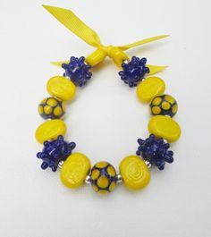 West Virginia Mountaineers Bracelet, WVU Jewelry, Navy Blue and Gold ...