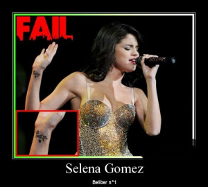 Selena Gomez Tattoo fail