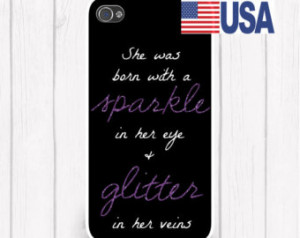 She Was Born...with Glitter in her Veins Quote Personalized Phone Case ...