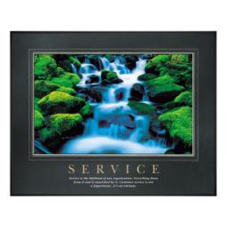Customer Service Quotes on Service Waterfall Framed Motivational Print