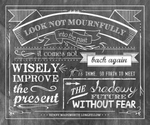 - Look Not Mournfully Into The Past Quote - 20 x 24 Chalkboard Look ...