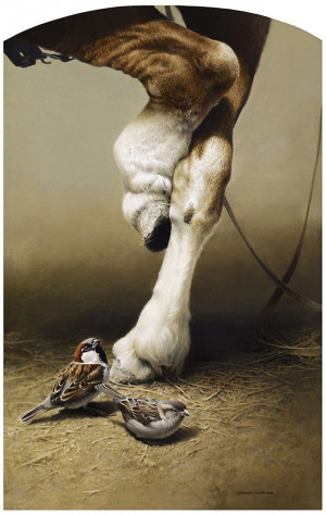 Trust – Horse and Sparrows by Michael Dumas