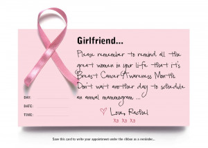 Image of Mammogram Reminder Cards (Breast Cancer Awareness Month)