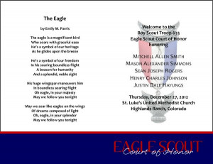 now offer three printing options for your Eagle Scout Programs.