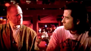 Bruce Willis (Butch Coolidge) and John Travolta (Vincent Vega) in Pulp ...