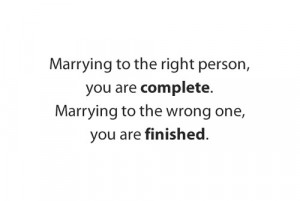 3Marrying to the right person quote