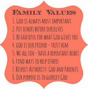 Free Printable For Your Fridge - Christian Family Values #parenting