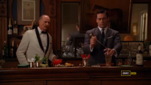 Don Draper mixes an Old Fashioned on Mad Men