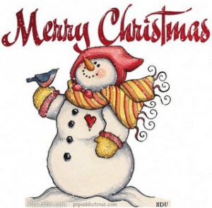 Christmas snowman clip art photo with Merry Christmas letters