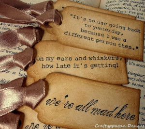 Alice in Wonderland Quote Gift Tags/Tea Party Favours