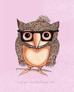 ... Note Whimsical Owl by ArtThatMoves #inspirational #quotes #sing #owl