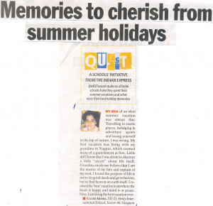 Memories to cherish from summer holidays - quote of student of AIS ...
