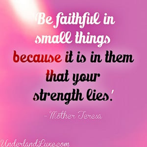 Faith Quotes About Life And Hope: Mother Teresa On Faith Quote In Pink ...