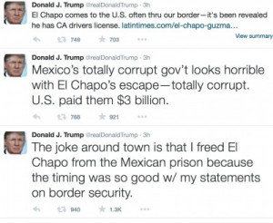 Job Creator El Chapo Has Unkind Words for Donald Trump