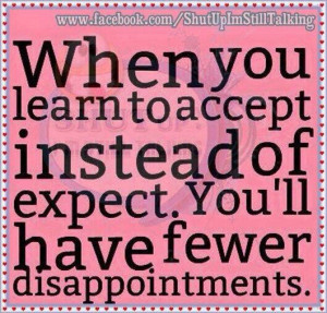 Accept don't expect