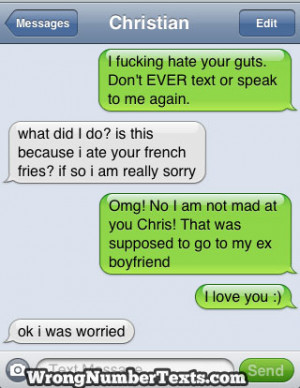 meant to text my ex boyfriend but I texted my little brother! Hahaha ...