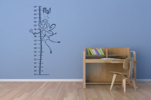 Flying Fairy With Ruler Wall Stickers Girls Bedroom Wall Art Decal ...