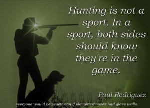 hunting is not a sport in a sport both sides should know they re in ...