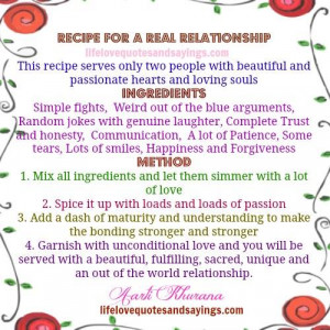 recipe for a real relationship this recipe serves only two people with ...
