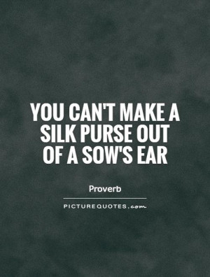 You can't make a silk purse out of a sow's ear Picture Quote #1