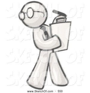 Drawing of a Sketched Design Mascot Man Character Supervisor Wearing ...