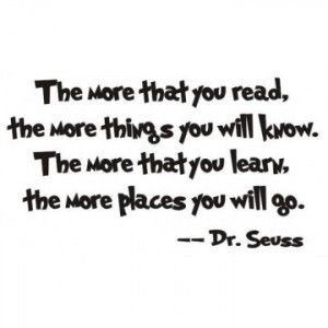dr seuss quote the more that you read vinyl wall art this dr seuss ...