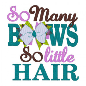 2013 embroidery sayings | 97168 So Many Bows, So Little Hair