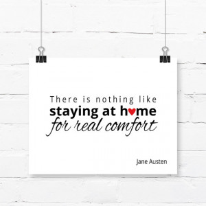 Home poster, Jane Austen's Emma quote print, printable art, black and ...