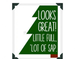 ... Typography Green Tree Art Print 8x10 Christmas Vacation Movie Quote