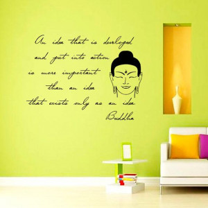 Buddha Quote Wall Decal Idea Quote Yoga Decal Vinyl Sticker Wall Decor ...