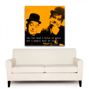 laurel and hardy quote square wall art