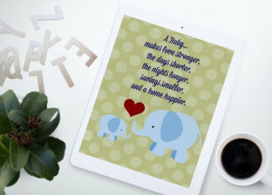 Elephant Mom and Baby Quote Art Typography Poster by UniQCreations, $5 ...