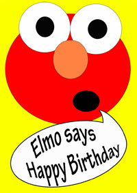 Elmo Birthday Card - Wishing you happy birthday from Elmo