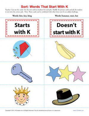 letters words that start with k