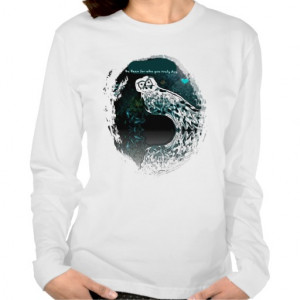 Snowy Owl Fantasy Design with famous quote ladies T-shirts