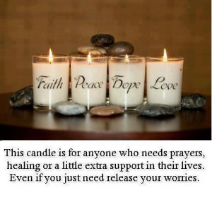 Faith,Peace,Hope and Love candles..
