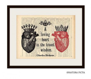 Anatomy loving heart Charles Dickens quote by naturapicta on Etsy, $7 ...