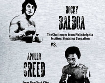 Rocky Balboa Apollo Creed Boxing Ch ampionship poster T Shirt Handmad ...
