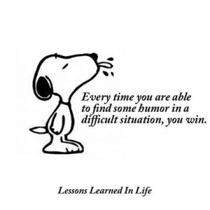 Snoopy finds the humor in every situation or helps us find it.